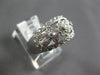 WIDE .56CT DIAMOND 14KT WHITE GOLD FILIGREE MULTI LEAF FLOWER MILGRAIN FUN RING