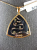 LARGE .62CT WHITE & BLACK DIAMOND 18KT ROSE GOLD TRIANGULAR FUN FLOATING PENDANT