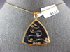 LARGE .62CT WHITE & BLACK DIAMOND 18KT ROSE GOLD TRIANGULAR FUN FLOATING PENDANT