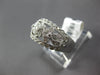 WIDE .56CT DIAMOND 14KT WHITE GOLD FILIGREE MULTI LEAF FLOWER MILGRAIN FUN RING