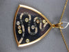 LARGE .62CT WHITE & BLACK DIAMOND 18KT ROSE GOLD TRIANGULAR FUN FLOATING PENDANT