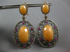 30.46CT MOCHA DIAMOND PINK SAPPHIRE & ORANGE AGATE 14K ROSE BLACK GOLD EARRINGS