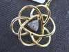 ESTATE .07CT DIAMOND 14KT YELLOW GOLD 3D CLASSIC STAR FLOWER LOVE PENDANT