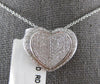 ESTATE .62CT DIAMOND 14KT WHITE GOLD HEART OPEN BOOK FUN LOVE FLOATING PENDANT