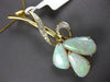 ESTATE LARGE 4.72CT DIAMOND & AAA OPAL 14K YELLOW GOLD CLASSIC FLOWER BROOCH PIN