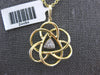 ESTATE .07CT DIAMOND 14KT YELLOW GOLD 3D CLASSIC STAR FLOWER LOVE PENDANT