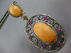 30.46CT MOCHA DIAMOND PINK SAPPHIRE & ORANGE AGATE 14K ROSE BLACK GOLD EARRINGS
