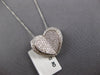 ESTATE .62CT DIAMOND 14KT WHITE GOLD HEART OPEN BOOK FUN LOVE FLOATING PENDANT