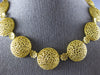 ESTATE EXTRA LARGE 18K YELLOW GOLD HANDCRAFTED FILIGREE FLOWER ETERNITY NECKLACE