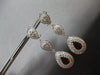 ESTATE LARGE 4.3CT DIAMOND & AAA GARNET 14K WHITE GOLD CLIP ON HANGING EARRINGS