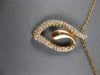 ESTATE .52CT DIAMOND 14KT ROSE GOLD 3D CLASSIC LEAF FLOATING PENDANT