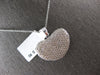 ESTATE LARGE 2.70CT DIAMOND 14KT WHITE GOLD CLASSIC HEART LOVE FLOATING PENDANT
