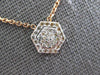 ESTATE .40CT DIAMOND 14KT ROSE GOLD 3D CLASSIC PAVE HEXAGON FUN NECKLACE