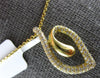 ESTATE .52CT DIAMOND 14KT YELLOW GOLD 3D CLASSIC LEAF FLOATING PENDANT