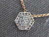 ESTATE .40CT DIAMOND 14KT ROSE GOLD 3D CLASSIC PAVE HEXAGON FUN NECKLACE
