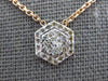 ESTATE .40CT DIAMOND 14KT ROSE GOLD 3D CLASSIC PAVE HEXAGON FUN NECKLACE