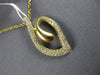 ESTATE .52CT DIAMOND 14KT YELLOW GOLD 3D CLASSIC LEAF FLOATING PENDANT