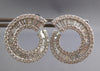4.28CT DIAMOND 18KT WHITE GOLD 3D CIRCULAR SIDEWAYS HOOP BALLERINA STUD EARRINGS