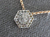 ESTATE .40CT DIAMOND 14KT ROSE GOLD 3D CLASSIC PAVE HEXAGON FUN NECKLACE