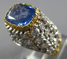 2.56CT DIAMOND & SAPPHIRE 18KT 2 TONE GOLD 3D MARIAL BUCCELLATI ENGAGEMENT RING