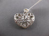 ESTATE LARGE 2.70CT DIAMOND 14KT WHITE GOLD CLASSIC HEART LOVE FLOATING PENDANT