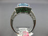 6.14CT DIAMOND & AQUAMARINE & TSAVORITE 14K WHITE & BLACK GOLD 3D OVAL HALO RING