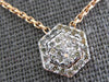 ESTATE .40CT DIAMOND 14KT ROSE GOLD 3D CLASSIC PAVE HEXAGON FUN NECKLACE