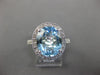 6.14CT DIAMOND & AQUAMARINE & TSAVORITE 14K WHITE & BLACK GOLD 3D OVAL HALO RING