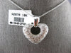 ESTATE .81CT DIAMOND 18KT WHITE GOLD 3D PUFF TRIPLE HEART LOVE FLOATING PENDANT