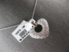 ESTATE .81CT DIAMOND 18KT WHITE GOLD 3D PUFF TRIPLE HEART LOVE FLOATING PENDANT