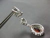 ESTATE LARGE 4.3CT DIAMOND & AAA GARNET 14K WHITE GOLD CLIP ON HANGING EARRINGS