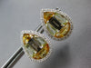 8.22CT DIAMOND & MULTI COLOR TOPAZ 14KT WHITE GOLD 3D TEAR DROP CLIP ON EARRINGS