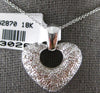 ESTATE .81CT DIAMOND 18KT WHITE GOLD 3D PUFF TRIPLE HEART LOVE FLOATING PENDANT