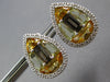 8.22CT DIAMOND & MULTI COLOR TOPAZ 14KT WHITE GOLD 3D TEAR DROP CLIP ON EARRINGS