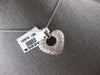 ESTATE .81CT DIAMOND 18KT WHITE GOLD 3D PUFF TRIPLE HEART LOVE FLOATING PENDANT