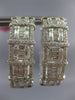 EXTRA LARGE 7.41CT DIAMOND 18KT WHITE GOLD 3D MULTI SQUARE HOOP HANGING EARRINGS