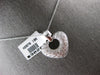 ESTATE .81CT DIAMOND 18KT WHITE GOLD 3D PUFF TRIPLE HEART LOVE FLOATING PENDANT