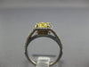ESTATE 1.65CT WHITE & FANCY YELLOW DIAMOND PLATINUM SQUARE HALO ENGAGEMENT RING