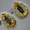8.22CT DIAMOND & MULTI COLOR TOPAZ 14KT WHITE GOLD 3D TEAR DROP CLIP ON EARRINGS