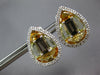 8.22CT DIAMOND & MULTI COLOR TOPAZ 14KT WHITE GOLD 3D TEAR DROP CLIP ON EARRINGS