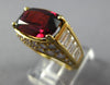 ESTATE LARGE 7.45CT DIAMOND & AAA SPINEL 18KT YELLOW GOLD 3D ENGAGEMENT RING