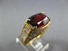 ESTATE LARGE 7.45CT DIAMOND & AAA SPINEL 18KT YELLOW GOLD 3D ENGAGEMENT RING