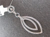 ESTATE LARGE .92CT DIAMOND 14KT WHITE GOLD 3D DOUBLE LEAF FUN FLOATING PENDANT
