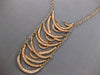 LARGE 3.82CT DIAMOND 14KT ROSE GOLD 3D MULTI ROW CRISS CROSS LARIAT FUN NECKLACE
