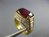 ESTATE LARGE 7.45CT DIAMOND & AAA SPINEL 18KT YELLOW GOLD 3D ENGAGEMENT RING