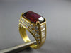 ESTATE LARGE 7.45CT DIAMOND & AAA SPINEL 18KT YELLOW GOLD 3D ENGAGEMENT RING