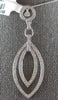 ESTATE LARGE .92CT DIAMOND 14KT WHITE GOLD 3D DOUBLE LEAF FUN FLOATING PENDANT