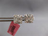 1.16CT DIAMOND 18KT WHITE GOLD ROUND & BAGUETTE INVISIBLE SQUARE STUD EARRINGS