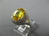 ESTATE 2.61CT DIAMOND & AAA YELLOW SAPPHIRE 14KT WHITE GOLD OVAL ENGAGEMENT RING