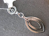 ESTATE LARGE .92CT DIAMOND 14KT WHITE GOLD 3D DOUBLE LEAF FUN FLOATING PENDANT